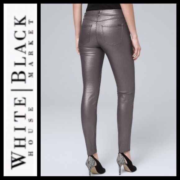 NWT ⭐️SALE⭐️WHBM Metallic Skinny Jeans - Picture 3 of 9